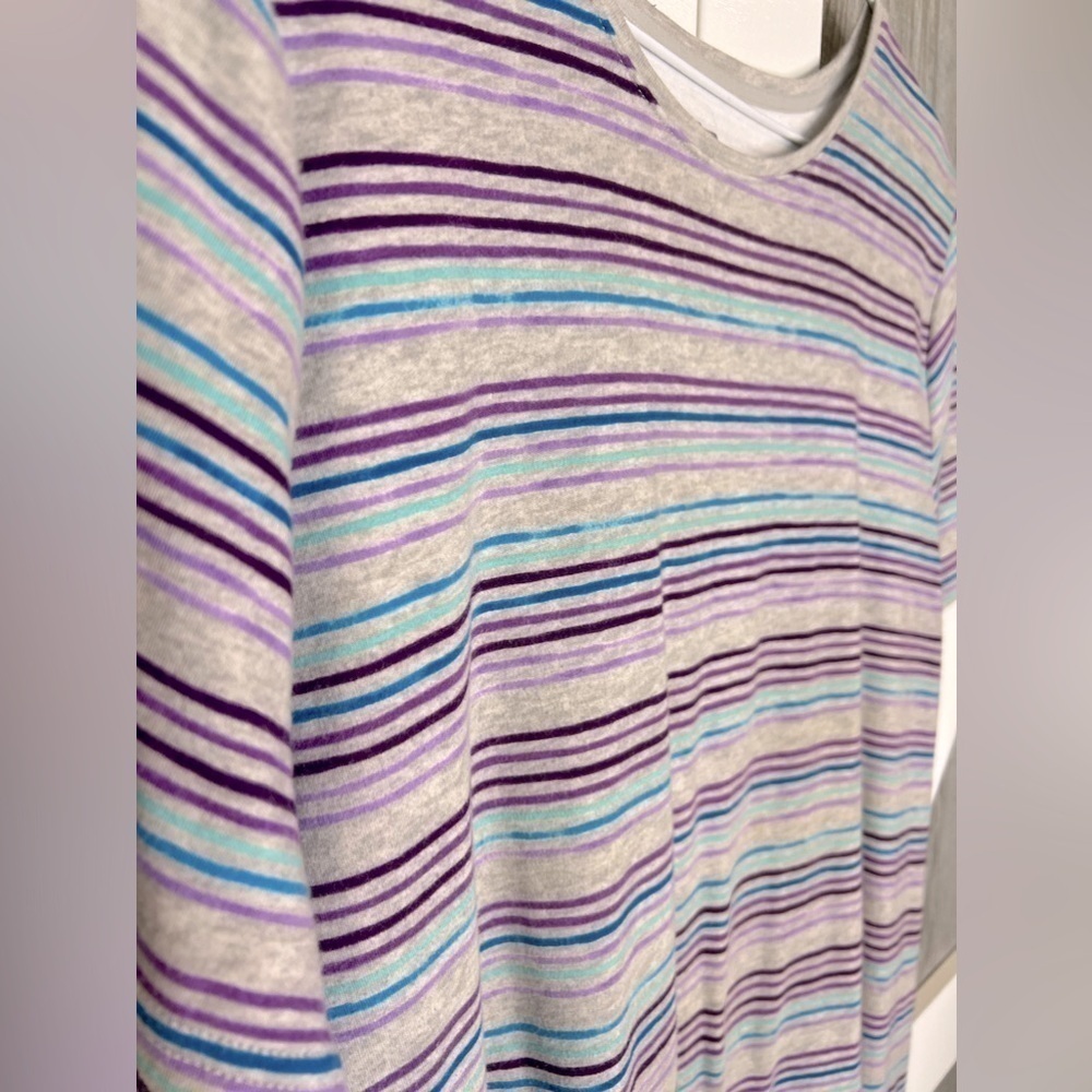 B4.64 Croft and Barrow Striped The Classic Tee Short Sleeve 1X